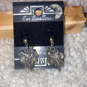 Vintage western saddle earrings